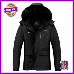 Waterproof Insulated Ski Jacket Hooded Windproof Winter Coat for Hiking